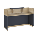 Γραφείο Reception Lotus Pakoworld σε Χρώμα Φυσικό - Ανθρακί 180x70x110εκ