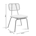 Καρέκλα Naoki Pakoworld Μέταλλο Μαύρο-pe Γκρι