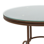 Τραπέζι Paula Pakoworld Μέταλλο-pe Rattan Καφέ Φ60x60εκ