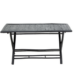 Τραπέζι Badou Pakoworld Πτυσσόμενο Bamboo Μαύρο 150x80x77εκ