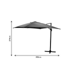 Ομπρέλα Επαγγελματική Κρεμαστή 360 Μοιρών Raffaella Pakoworld Αλουμινίου 3x3m Ανθρακί