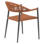 Πολυθρόνα Freiburg Pakoworld Αλουμίνιο Μαύρο-Σχοινί Φυσικό-Κεραμιδί