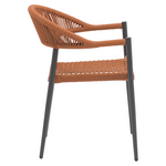 Πολυθρόνα Freiburg Pakoworld Αλουμίνιο Μαύρο-Σχοινί Φυσικό-Κεραμιδί