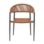 Πολυθρόνα Freiburg Pakoworld Αλουμίνιο Μαύρο-Σχοινί Φυσικό-Κεραμιδί