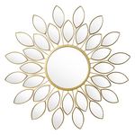 Καθρέπτης Flower Pakoworld Χρυσό 83x2.5x83εκ