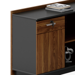 Γραφείο με Αριστερή Γωνία Oscar Pakoworld Καρυδί-Ανθρακί 200x180x76εκ