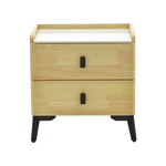 Κομοδίνο Alessio Pakoworld mdf Φυσικό-Μαύρο Μέταλλο 46x37x47εκ