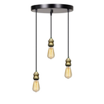 Φωτιστικό Οροφής Τρίφωτο Sopio Pakoworld ε27 Μέταλλο Μαύρο Φ30x85εκ