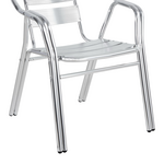 Πολυθρόνα Zircu Pakoworld Στοιβαζόμενη Χρωμίου Αλουμίνιο 58x64x75εκ