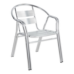 Πολυθρόνα Zircu Pakoworld Στοιβαζόμενη Χρωμίου Αλουμίνιο 58x64x75εκ
