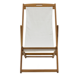 Σεζλόνγκ Franclow Pakoworld Ξύλο Ακακίας Φυσικό-Πανί pvc Λευκό