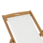 Σεζλόνγκ Franclow Pakoworld Ξύλο Ακακίας Φυσικό-Πανί pvc Λευκό