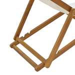 Σεζλόνγκ Franclow Pakoworld Ξύλο Ακακίας Φυσικό-Πανί pvc Λευκό