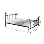 Κρεβάτι Beowulf Pakoworld Μαύρο Μεταλλικό 150x200x102εκ