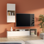 Σύνθετο Σαλονιού Halmi Pakoworld Λευκό-oak Μελαμίνης 180x39x190εκ