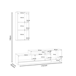 Σύνθετο Σαλονιού Halmi Pakoworld Λευκό-oak Μελαμίνης 180x39x190εκ