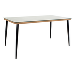 Τραπεζαρία Naoki a Pakoworld σετ 5 τμχ Rattan Φυσικό-Μαύρο Μέταλλο-Γυαλί 160x90x78εκ