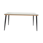 Τραπεζαρία Naoki b Pakoworld σετ 7 τμχ Rattan Φυσικό-Μαύρο Μέταλλο-Γυαλί 160x90x78εκ