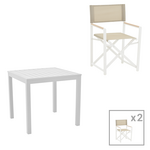 Τραπεζαρία Kliton - Mabu σετ 3τεμ Pakoworld Αλουμίνιο σε Λευκή Απόχρωση 80x80x74εκ