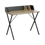 Γραφείο Εργασίας Zervan Pakoworld Μελαμίνη σε Φυσική-Μαύρη Απόχρωση 90x50x85εκ