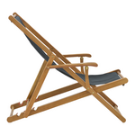 Σεζλόνγκ Xurian Pakoworld Ξύλο Ακακίας Φυσικό-Πανί pvc Μαύρο