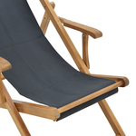 Σεζλόνγκ Xurian Pakoworld Ξύλο Ακακίας Φυσικό-Πανί pvc Μαύρο