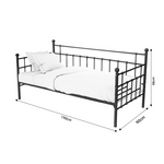 Κρεβάτι-Καναπές Havelock Pakoworld Μαύρο Μεταλλικό 90x190x98εκ