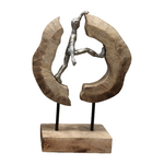 Επιτραπέζιο Διακοσμητικό Caren Inart Φυσικό Μάνγκο Ξύλο-Αλουμίνιο 19x10x29εκ