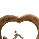 Επιτραπέζιο Διακοσμητικό Καρδιά Loisir Inart Φυσικό Μάνγκο Ξύλο-Αλουμίνιο 28.5x9x30εκ