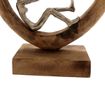 Επιτραπέζιο Διακοσμητικό Καρδιά Loisir Inart Φυσικό Μάνγκο Ξύλο-Αλουμίνιο 28.5x9x30εκ