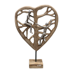 Επιτραπέζιο Διακοσμητικό Καρδιά Smarle Inart Φυσικό Μάνγκο Ξύλο-Αλουμίνιο 32x10x47.5εκ