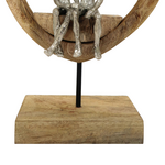 Επιτραπέζιο Διακοσμητικό Καρδιά Edora Inart Φυσικό Μάνγκο Ξύλο-Αλουμίνιο 27x10x36εκ