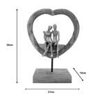 Επιτραπέζιο Διακοσμητικό Καρδιά Edora Inart Φυσικό Μάνγκο Ξύλο-Αλουμίνιο 27x10x36εκ