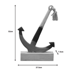 Επιτραπέζιο Διακοσμητικό Άγκυρα Elize Inart Λευκό-Γκρι-Μπλε Μάνγκο Ξύλο 37.5x7.5x52εκ