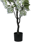 Διακοσμητικό Φυτό Bean Flowers σε Γλάστρα Inart Λευκό pp Υ125εκ