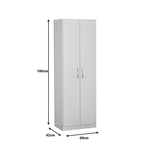 Ντουλάπα Jonar Pakoworld Δίφυλλη Λευκό Χρώμα Μελαμίνης 60x42x180εκ