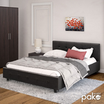 Κρεβάτι roi Pakoworld Διπλό 160x200 pu Μαύρο ματ + Αποθηκευτικό Χώρο