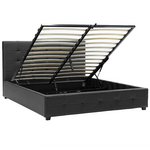 Κρεβάτι roi Pakoworld Διπλό 160x200 pu Μαύρο ματ + Αποθηκευτικό Χώρο