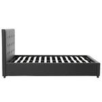 Κρεβάτι roi Pakoworld Διπλό 160x200 pu Μαύρο ματ + Αποθηκευτικό Χώρο