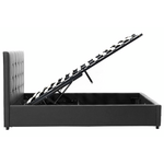 Κρεβάτι roi Pakoworld Διπλό 160x200 pu Μαύρο ματ + Αποθηκευτικό Χώρο