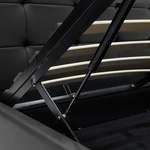 Κρεβάτι roi Pakoworld Διπλό 160x200 pu Μαύρο ματ + Αποθηκευτικό Χώρο