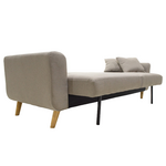 Καναπές-Κρεβάτι Carmelo Pakoworld με Μπεζ-Γκρι Ύφασμα 214x80x86εκ