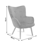 Πολυθρόνα Kido Pakoworld Βελούδο Χρώμα Κίτρινο