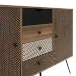 Μπουφές Boho Pakoworld με Τέσσερα Συρτάρια Καρυδί Μεταλλικά Πόδια 122x39,5x86εκ