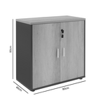 Ντουλάπι Γραφείου Χαμηλό Επαγγελματικό Lotus Pakoworld Χρώμα Φυσικό Ανθρακί 80x40x80εκ