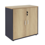 Ντουλάπι Γραφείου Χαμηλό Επαγγελματικό Lotus Pakoworld Χρώμα Φυσικό Ανθρακί 80x40x80εκ