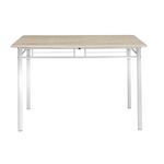 Τραπεζαρία Roza Pakoworld σετ 5τμχ Χρώμα Sonoma - Πόδια Λευκό Gloss 120x70x75εκ