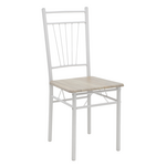 Τραπεζαρία Roza Pakoworld σετ 5τμχ Χρώμα Sonoma - Πόδια Λευκό Gloss 120x70x75εκ