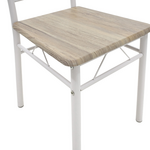 Τραπεζαρία Roza Pakoworld σετ 5τμχ Χρώμα Sonoma - Πόδια Λευκό Gloss 120x70x75εκ