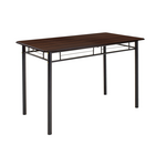 Τραπεζαρία Roza Pakoworld σετ 5τμχ Χρώμα Σκούρο Καρυδί - Πόδια Μαύρο ματ 120x70x75εκ